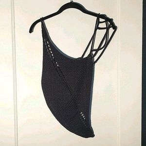 Fuzzi hand-knit avant garde black camisole M